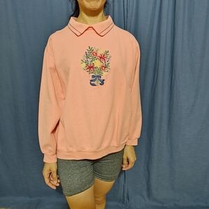 Vintage Haband floral embroidery sweatshirt size XX
